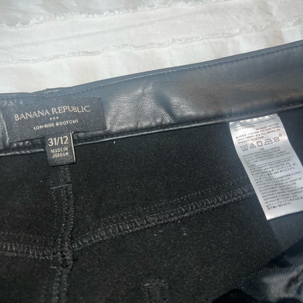 Banana Republic Faux Leather Boot cut Black Women’s Jeans - Picture 8 of 11